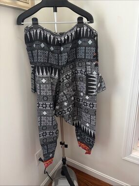 Thailand Handmade Black Harem Pants Boho Hippie Festival Cotton OS Waist 19”